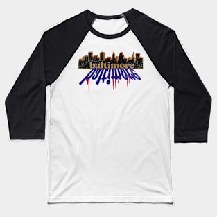 Baltimore Maryland American Football Cityscape Skyline Baseball T-Shirt